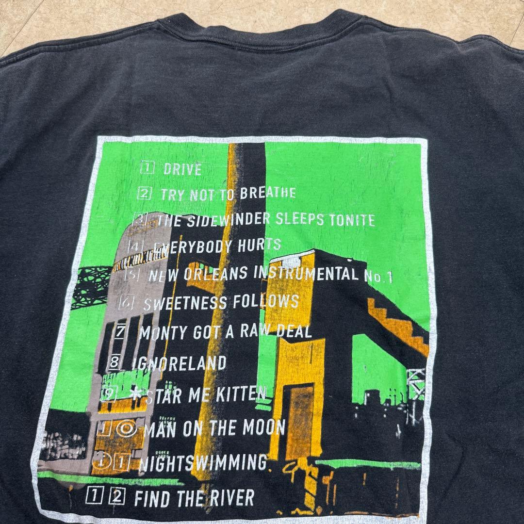 ★90s USA製 ビンテージ R.E.M. 名作 ブラック Tシャツ XL 黒