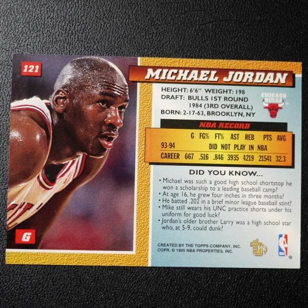 マイケル・ジョーダン  TOPPS 45番 ゴールドカード エンボス