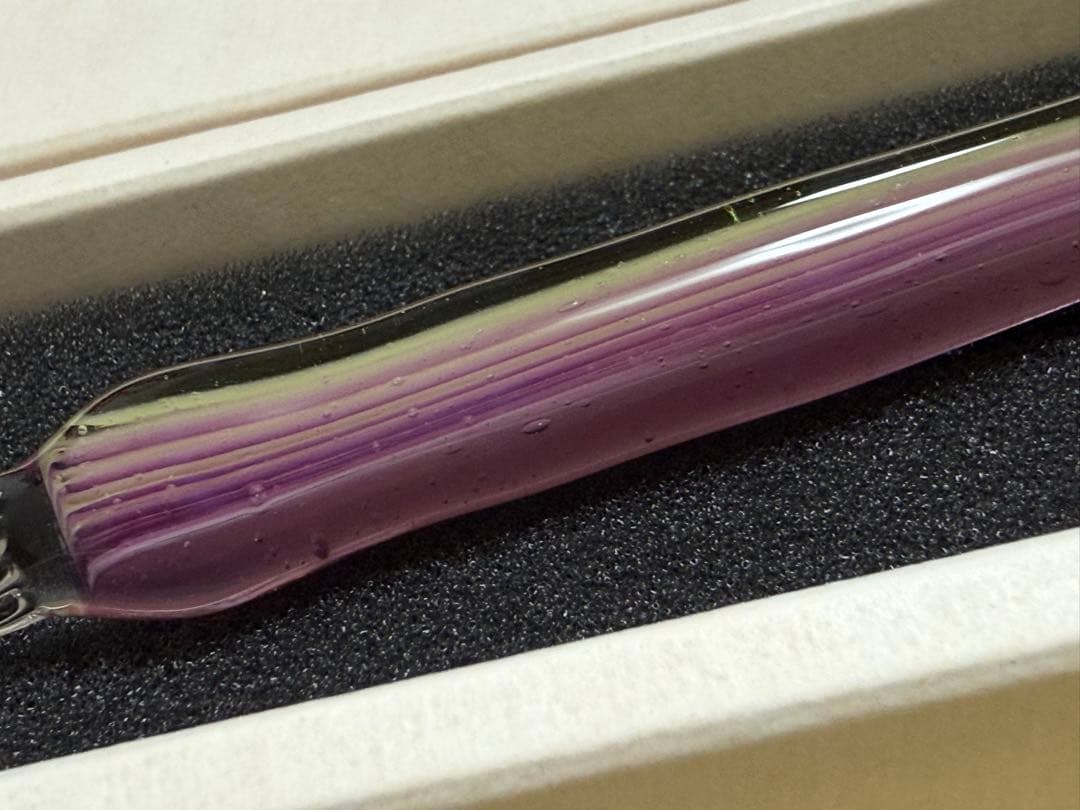 きゃろくろ◆ガラスペン◆木目 グレープ＆マスカット 中字