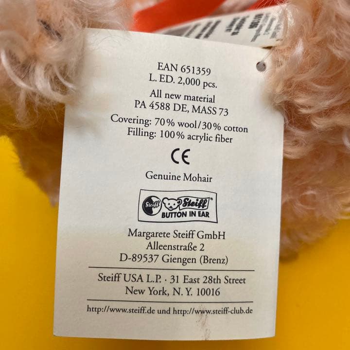 シュタイフ1997年WDW10周年限定テディベア　THEN