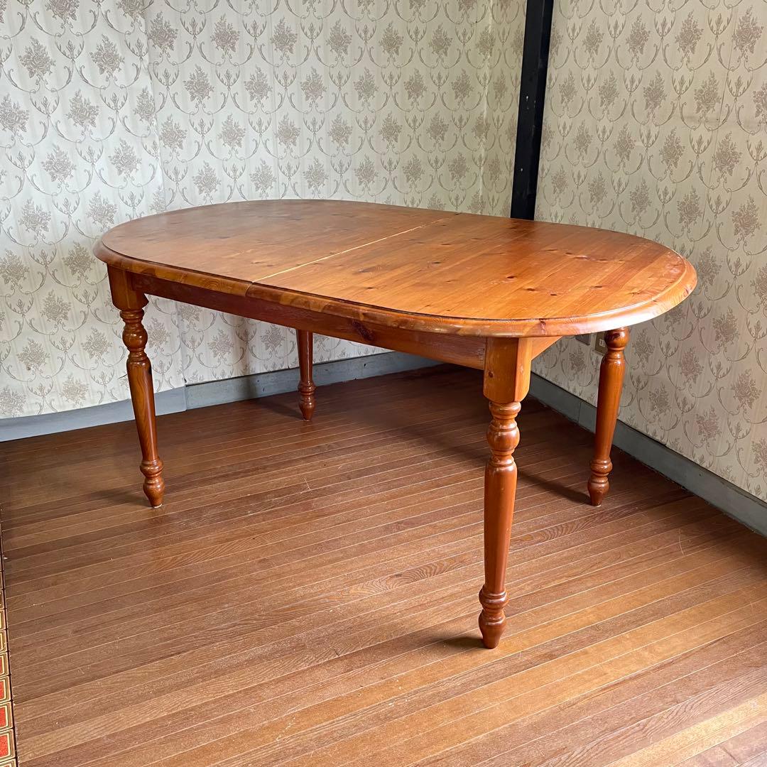 【アンティーク】北欧レトロ 天然木 エクステンションテーブル ダイニングテーブル