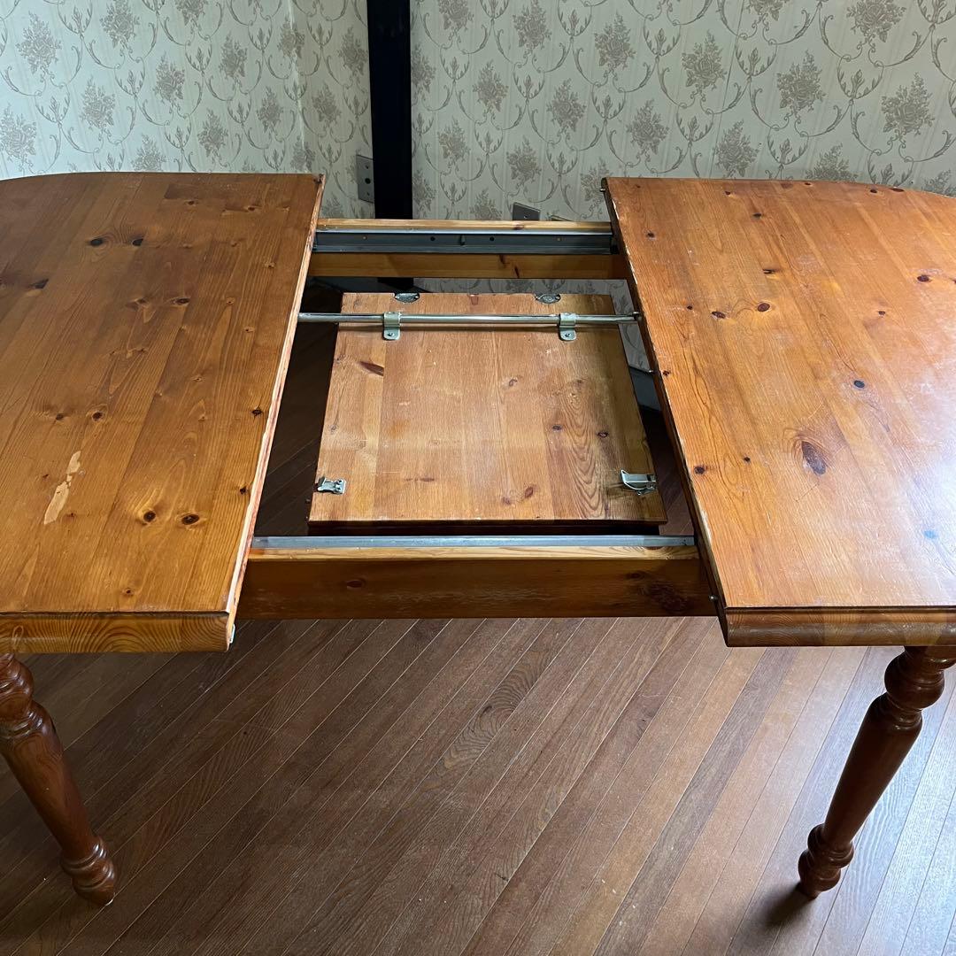 【アンティーク】北欧レトロ 天然木 エクステンションテーブル ダイニングテーブル