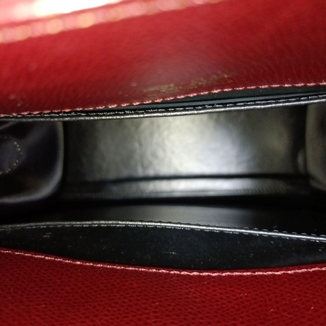 バーガンディ レザー ショルダーバッグゴールド金具