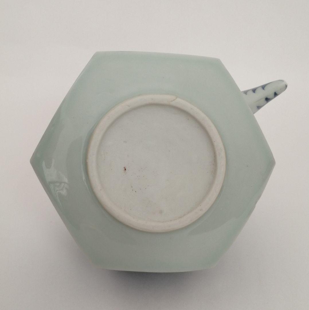 湖東焼　染付　六角　銚子