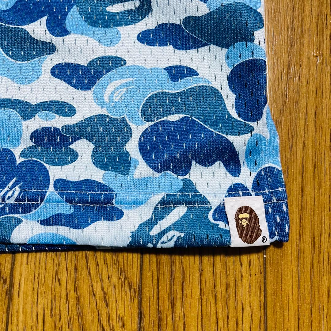 A BATHING APE タンクトップ　迷彩　カモ柄　S ブルー系