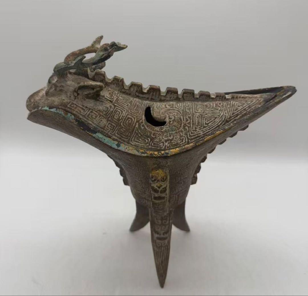 蓋付爵杯　嵌入紋　鉄製　送料込み251026