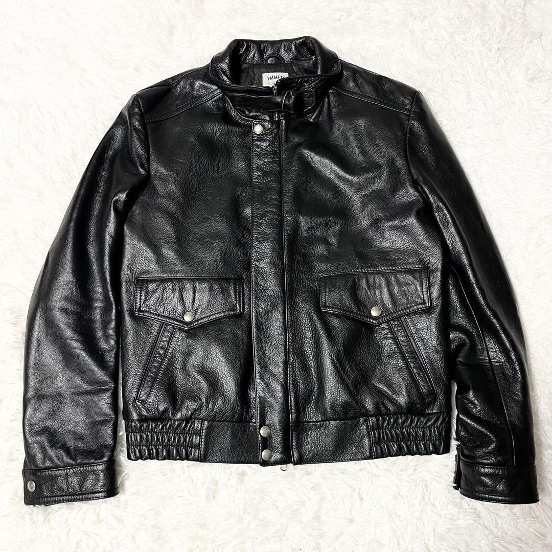 【極美品】 エンメティ サイズ50 BEAMS別注 レザージャケット 黒