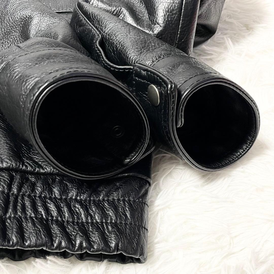 【極美品】 エンメティ サイズ50 BEAMS別注 レザージャケット 黒