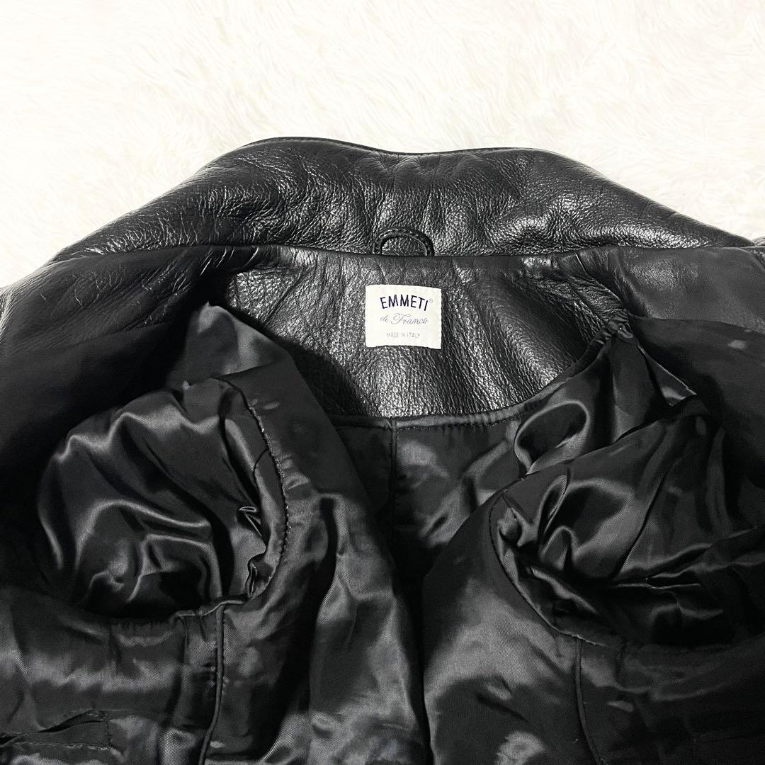 【極美品】 エンメティ サイズ50 BEAMS別注 レザージャケット 黒