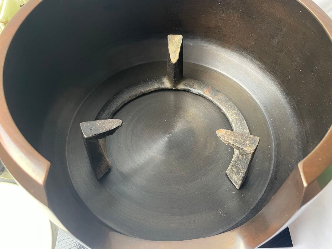 茶道具 風炉一式 6点セット 面取風炉 柿合塗小板 五徳 底瓦 前瓦 風炉灰