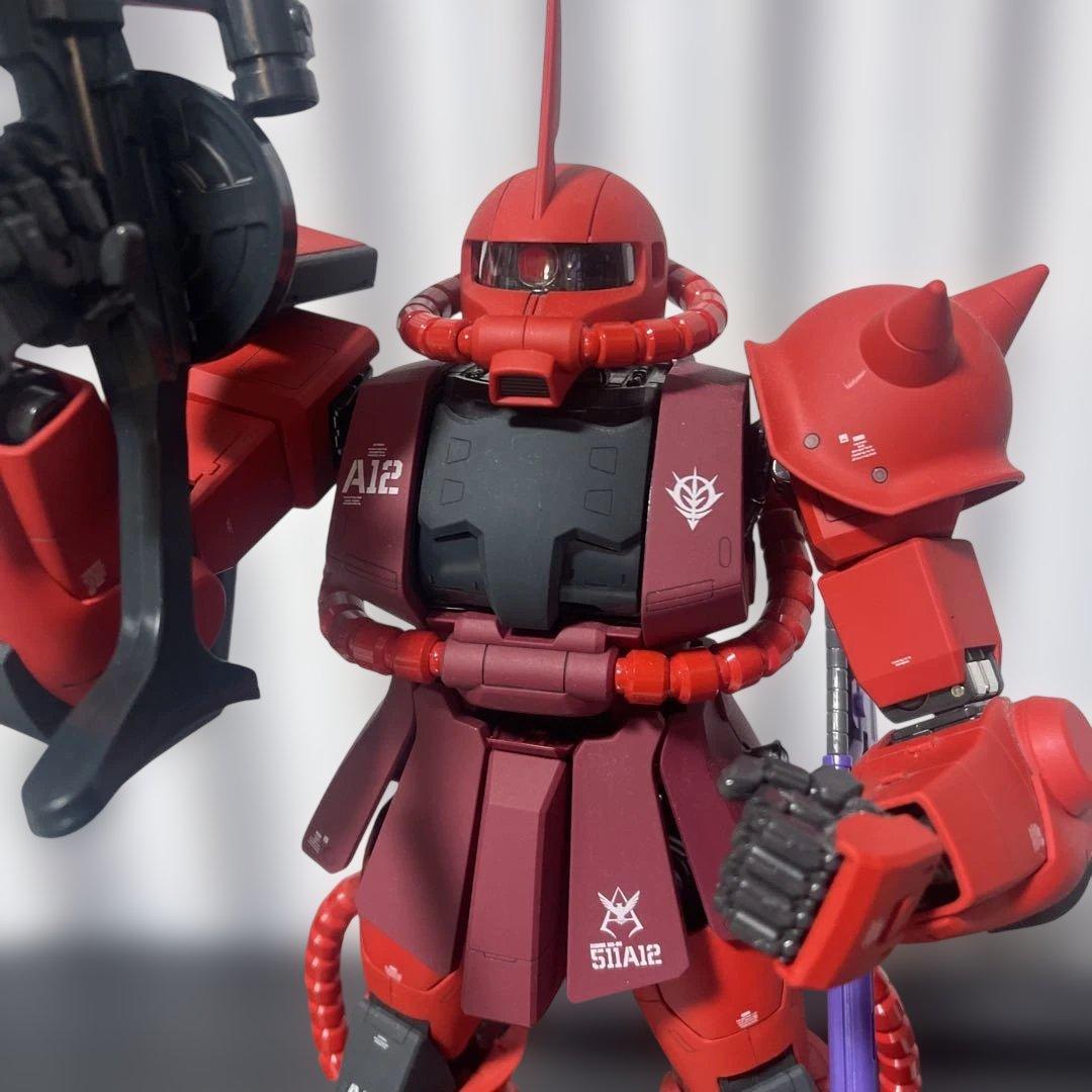 【美】【癒し】PGシャア専用ザクⅡ 組み立て塗装済みジャンク品