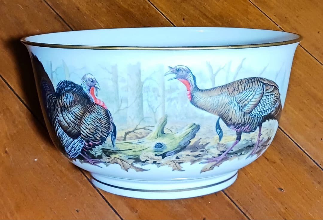フランクリン ポーセリン 七面鳥デザイン 陶器ボウル 大鉢 限定品 1983年製