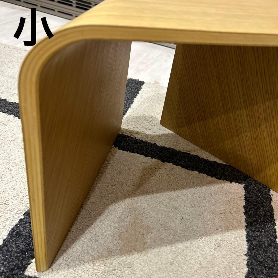 無印良品　重なるテーブルベンチ　大小　オーク材