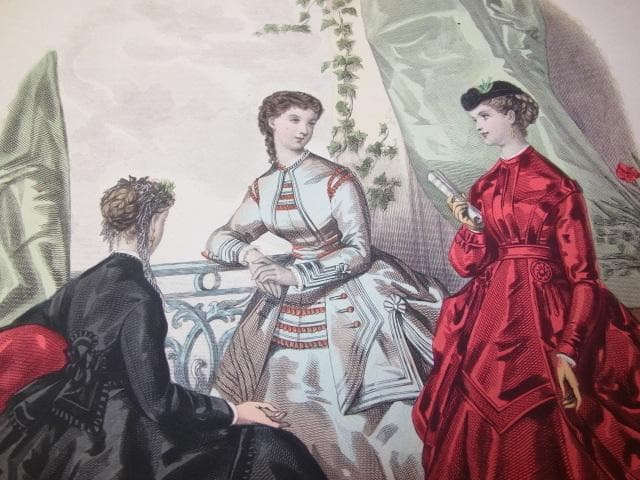 1869年 銅版画◆フランス ファッション誌『ラ・モード・イリュストレ』No.9