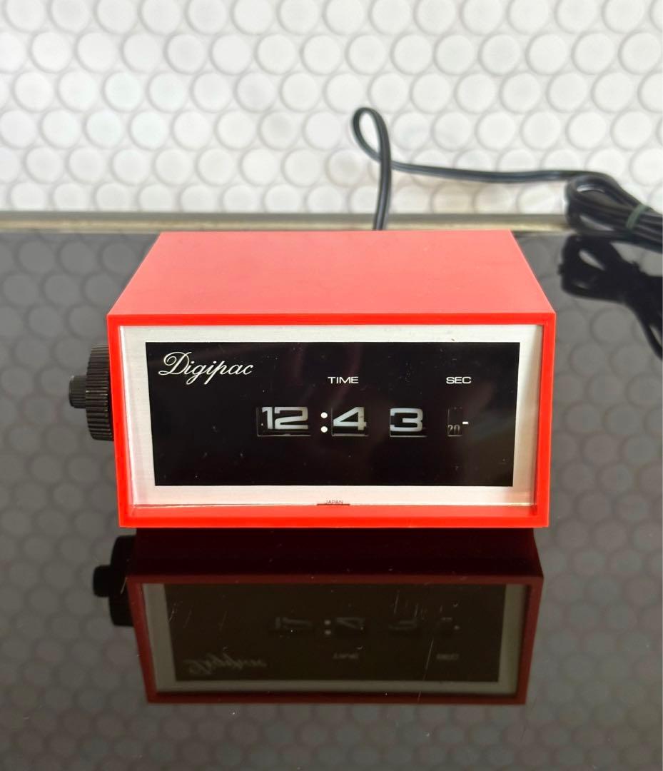 レトロポップ　ドラム式時計　デジタルクロック　置き時計　パタパタ　スペースエイジ