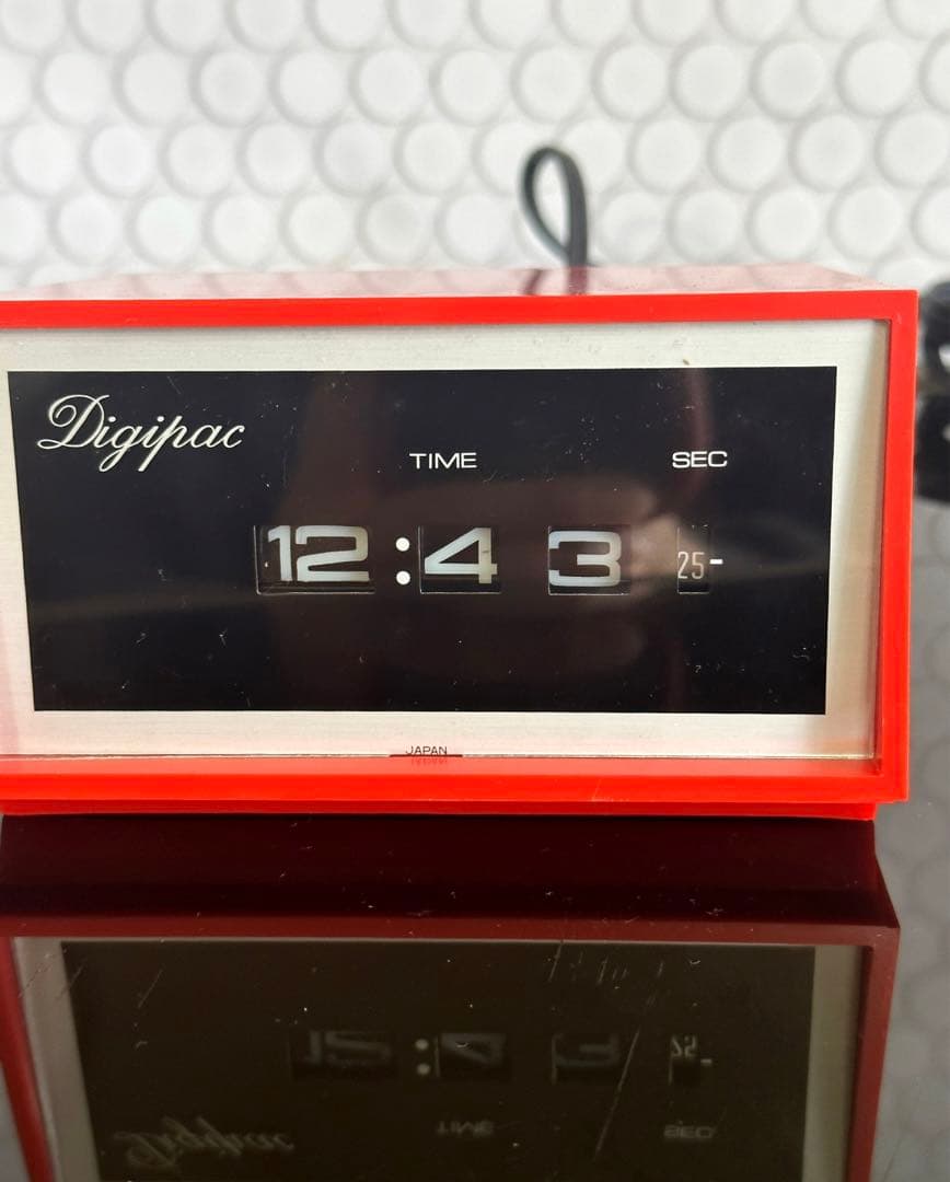 レトロポップ　ドラム式時計　デジタルクロック　置き時計　パタパタ　スペースエイジ