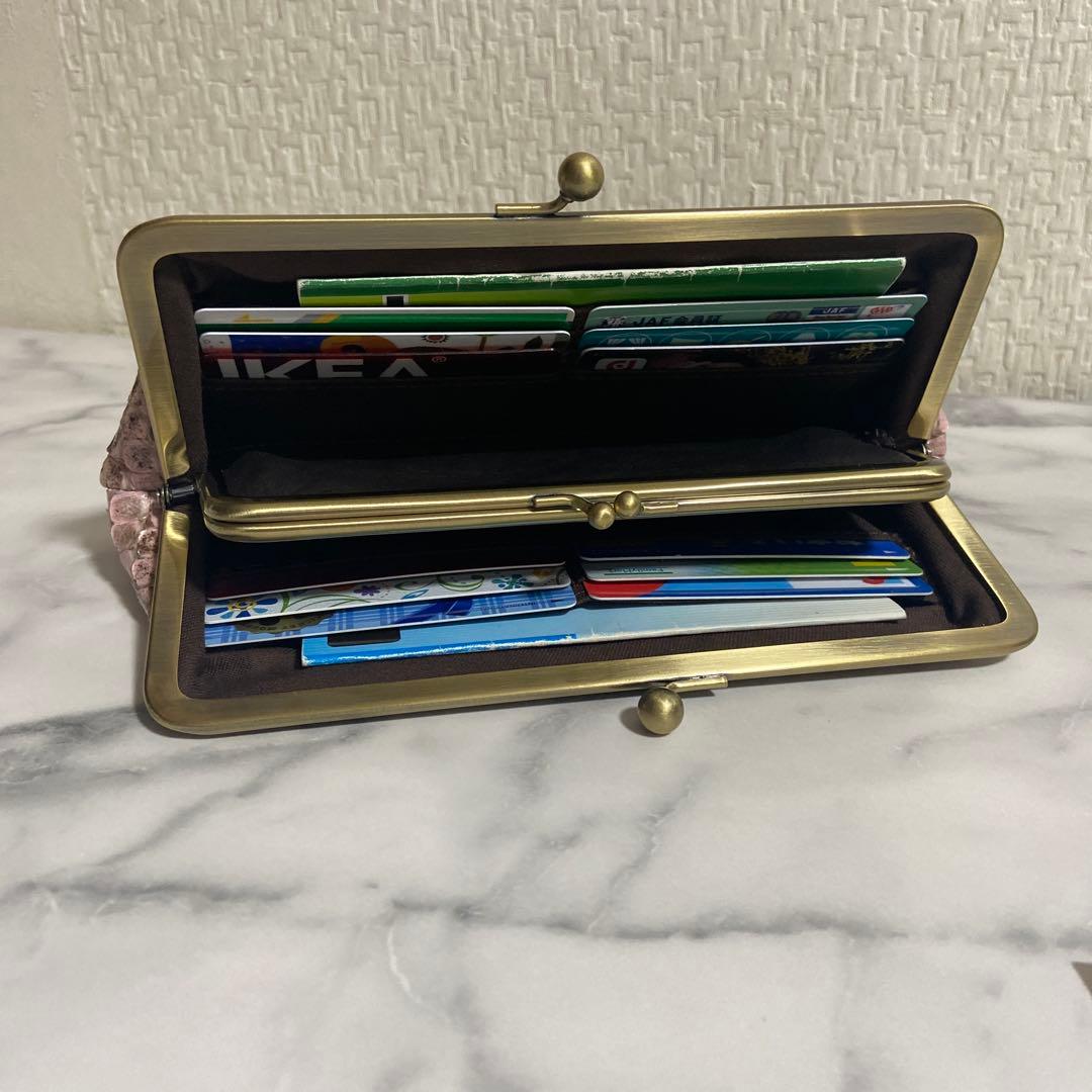 みゆきちゃん　ハンドメイド　ダイヤモンドパイソン本革親子がま口長財布