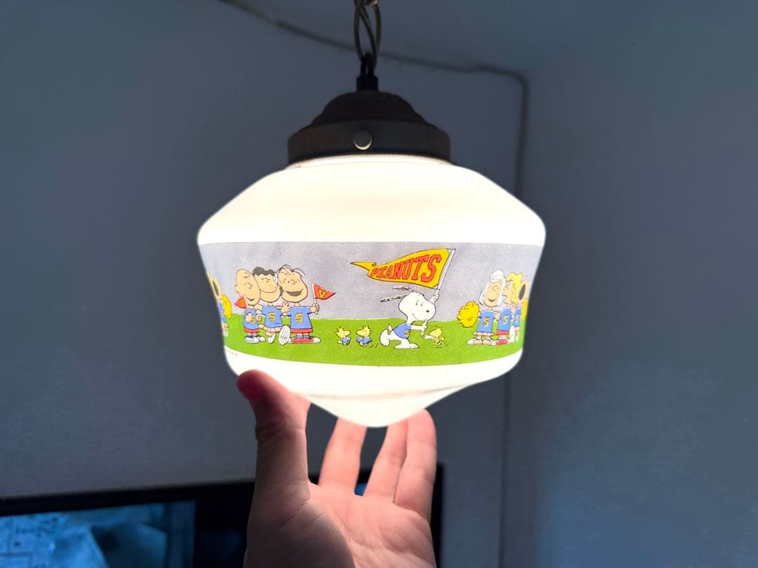 ビンテージ スヌーピー ライト ガラス製 コンセント式
