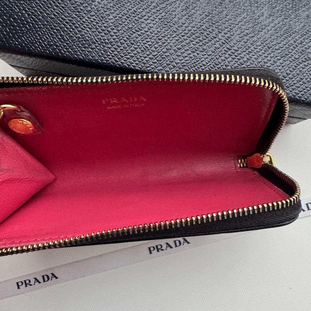 【極上美品】 PRADA プラダ L字ファスナー 財布 ケース 小銭入れ