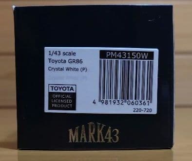 MARK43トヨタGR86 1/43クリスタルホワイトパール新品ミニカー