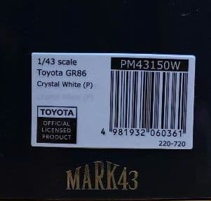 MARK43トヨタGR86 1/43クリスタルホワイトパール新品ミニカー