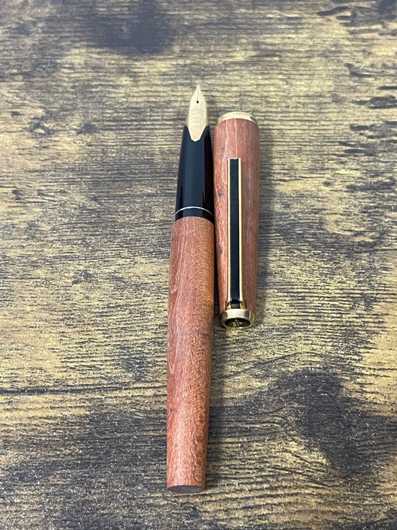 1974年製　初代カスタム　高級天然　イタヤカエデ 大型18金 万年筆