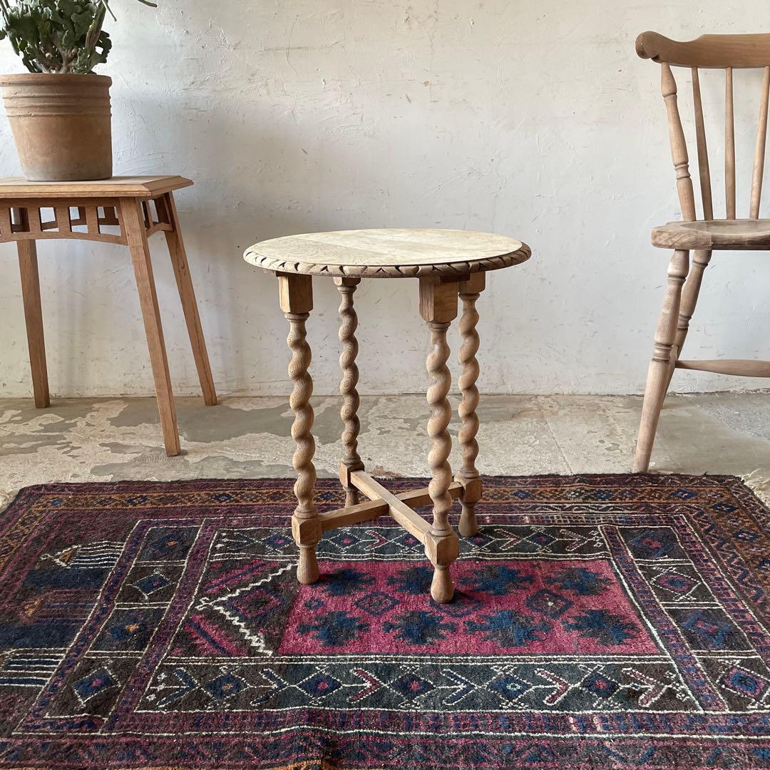 ビンテージ　サイドテーブル　ベッドサイドテーブル　花台　剥離