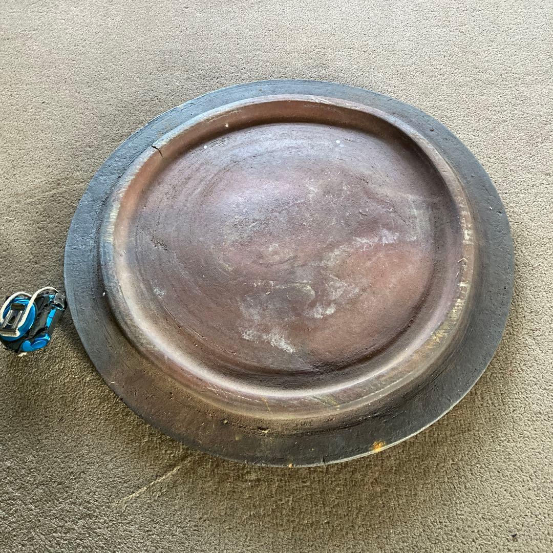珍品 特大 水鉢 大鉢 花器 大皿 作者不明 直径63cm オブジェ