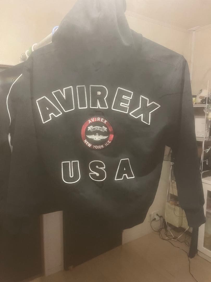AVIREX ブラック フルジップパーカー