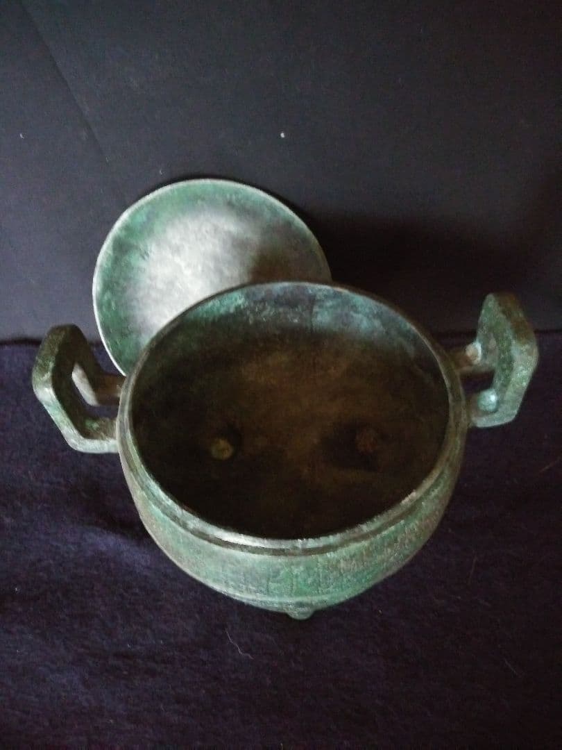 青銅器　軌敦(きたい)　レプリカ　置物　中国工芸品　NO.186