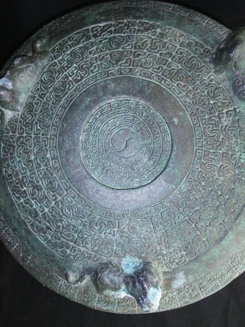 青銅器　軌敦(きたい)　レプリカ　置物　中国工芸品　NO.186