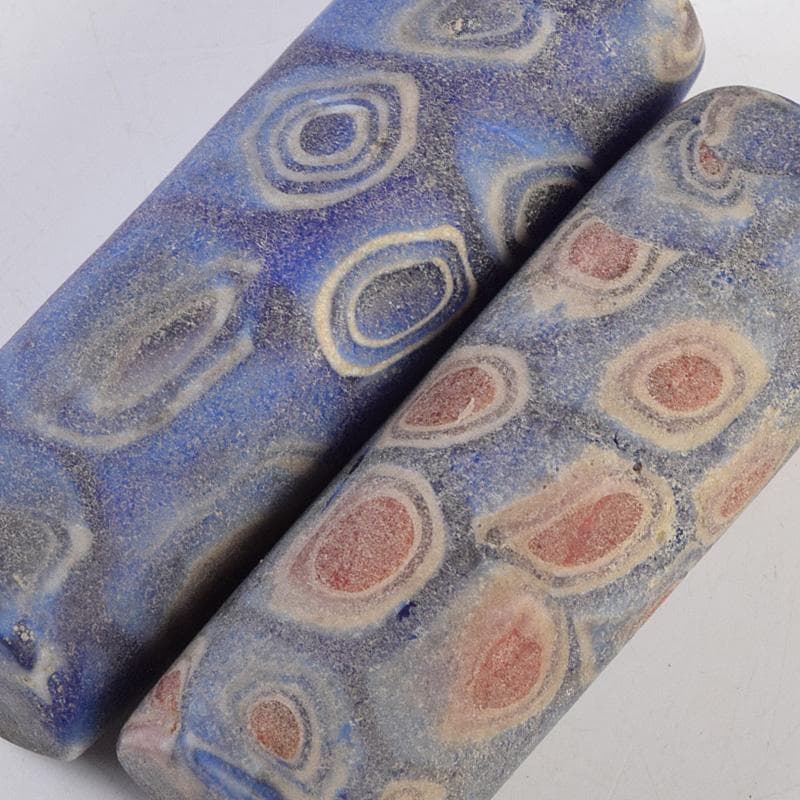 中国　古代ガラス　翡翠瑪瑙など　とんぼ玉　10点まとめて　M　R9227