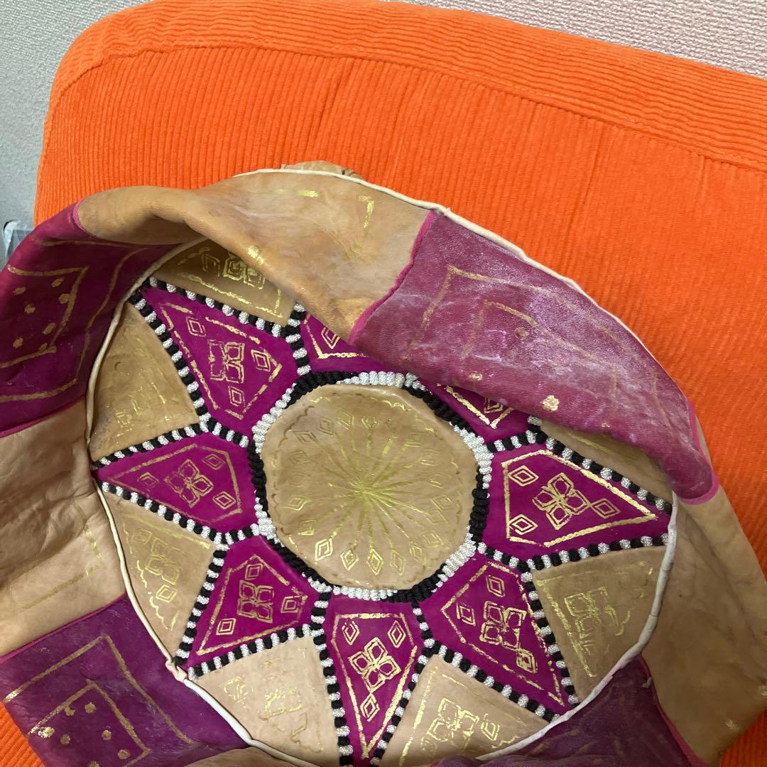 【激安セール】モロッコ産クッション、プフ(訳あり)説明読んで下さい　2個セット