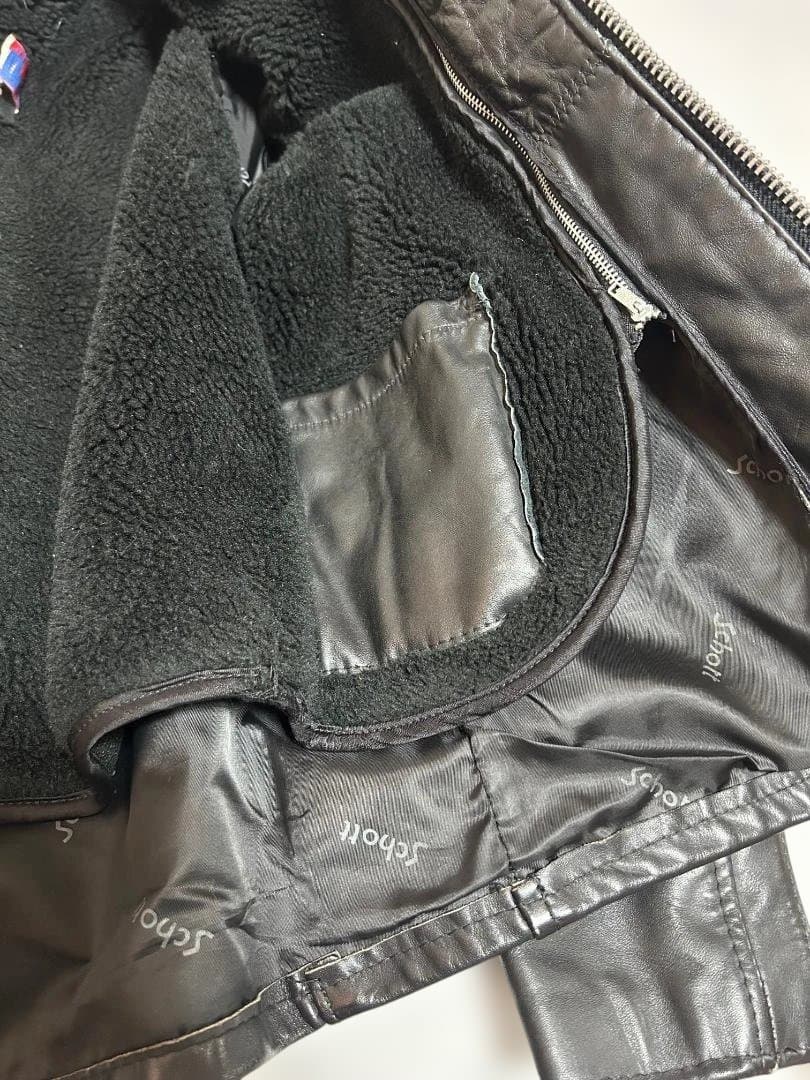 schott★ショット 2way ボアライナー付　黒革シングルライダース 38