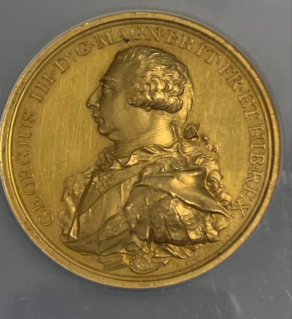 唯一TOP POP‼️ジョージ3世 1800年 暗殺未遂　金メッキGILDメダル