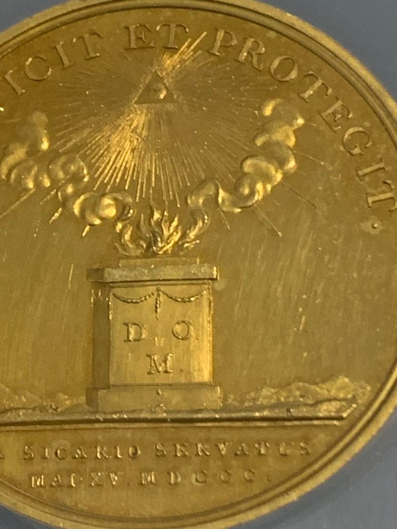 唯一TOP POP‼️ジョージ3世 1800年 暗殺未遂　金メッキGILDメダル