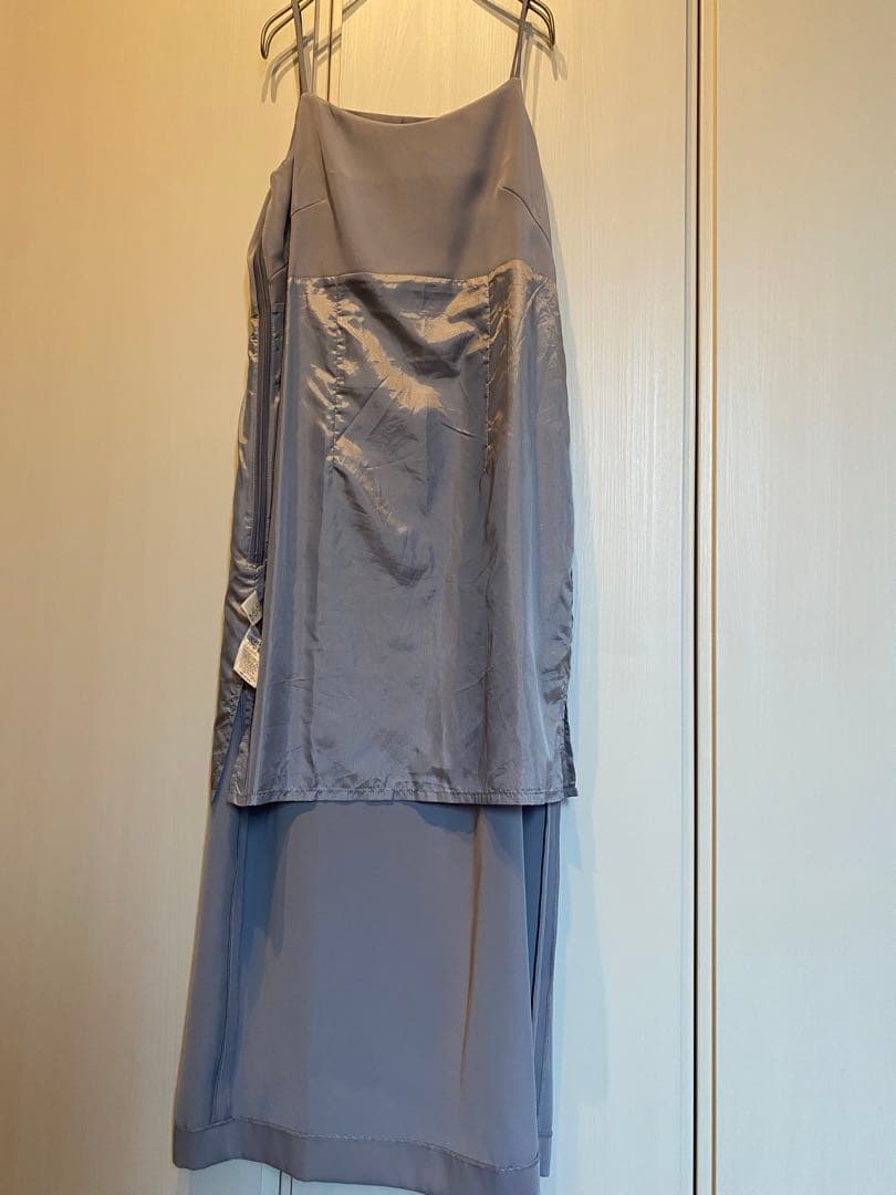 タグ付　URBANRESEARCH ブラウスレイヤードドレス FREE サックス