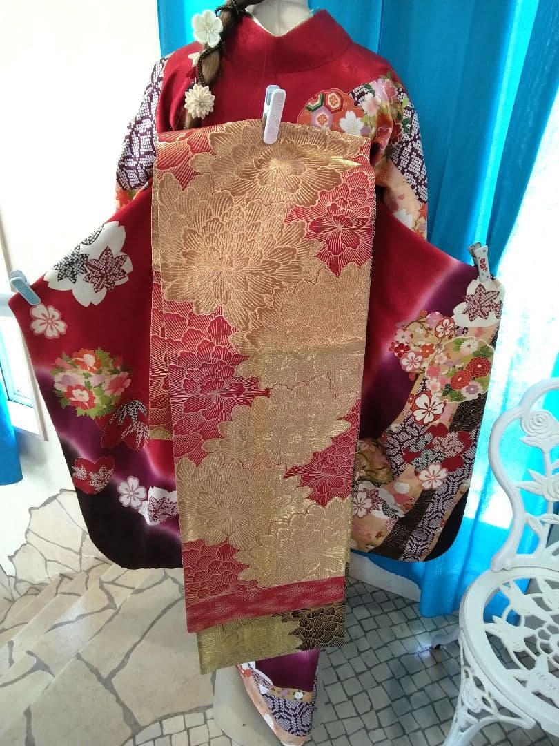 振袖フルセット、正絹振袖成人式、重ね衿帯揚げ帯締め、高級袋帯、襦袢、ガード加工
