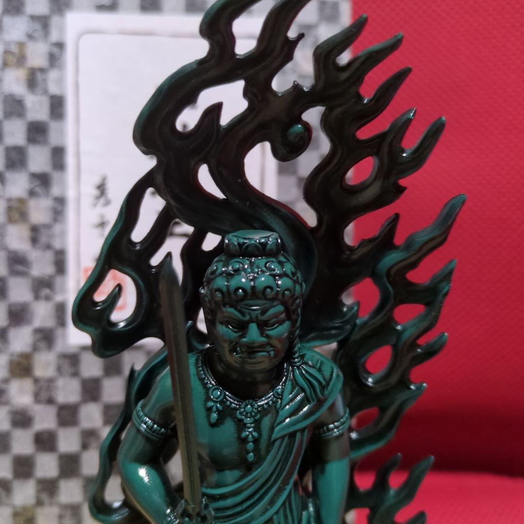 不動明王ダイキャスト青銅色の仏像 牧田秀雲作