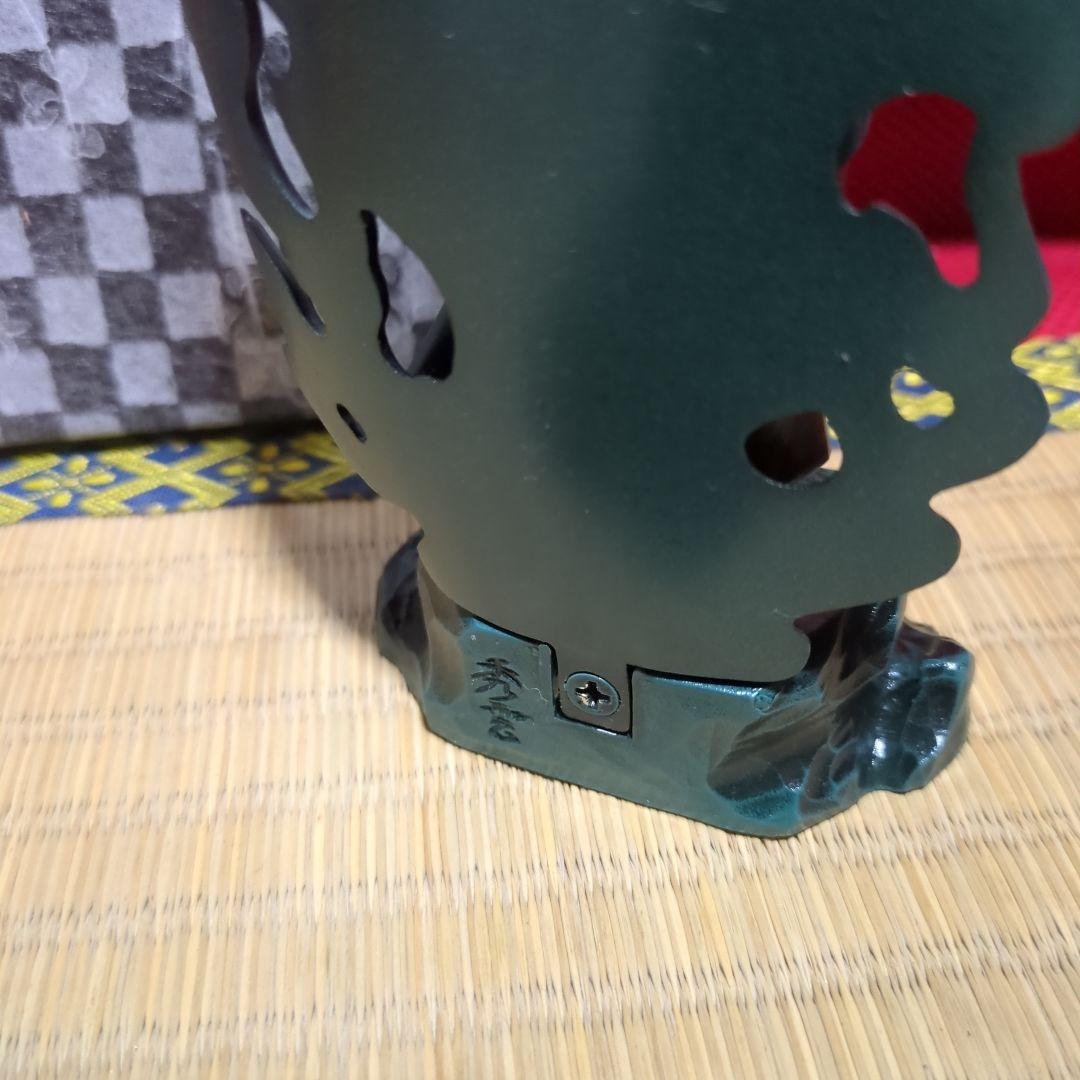 不動明王ダイキャスト青銅色の仏像 牧田秀雲作