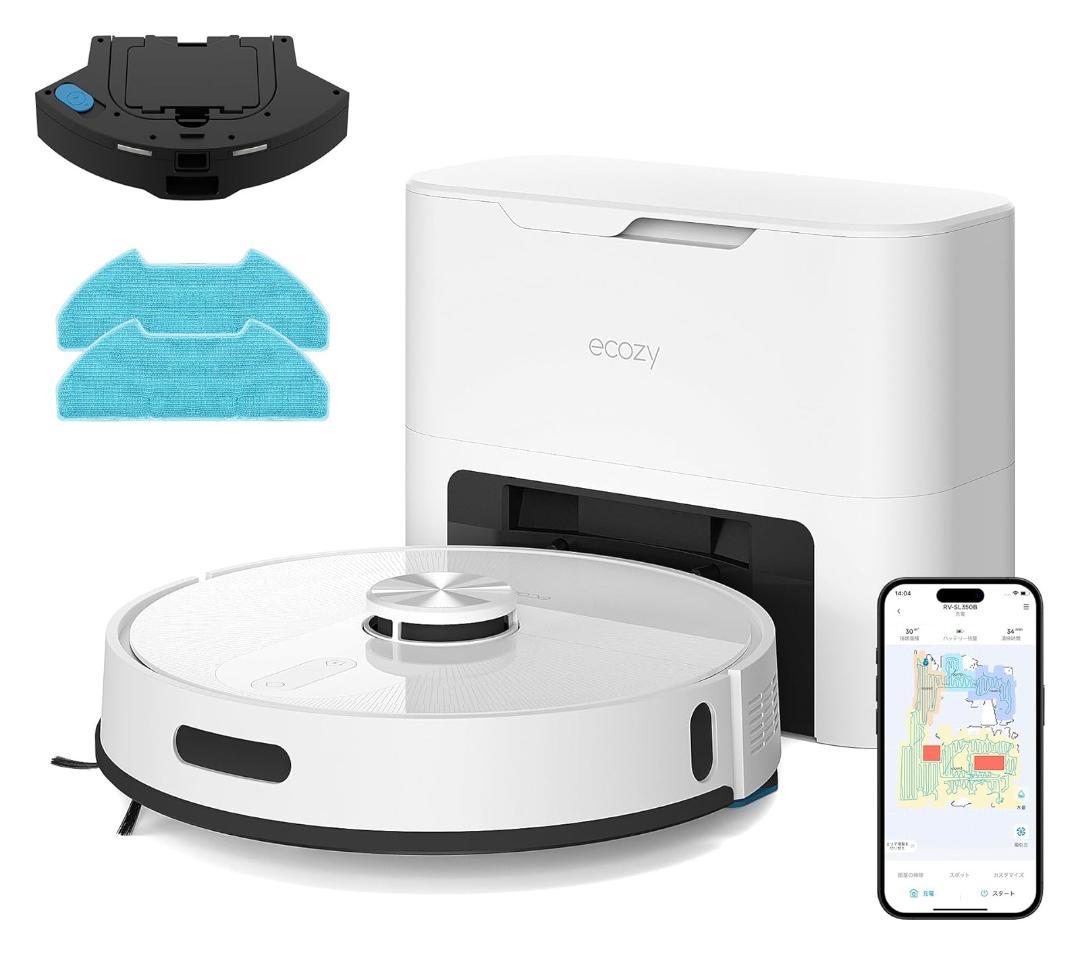 エコジー ロボット掃除機 ドック搭載+水拭き対応！ RV-SL350B