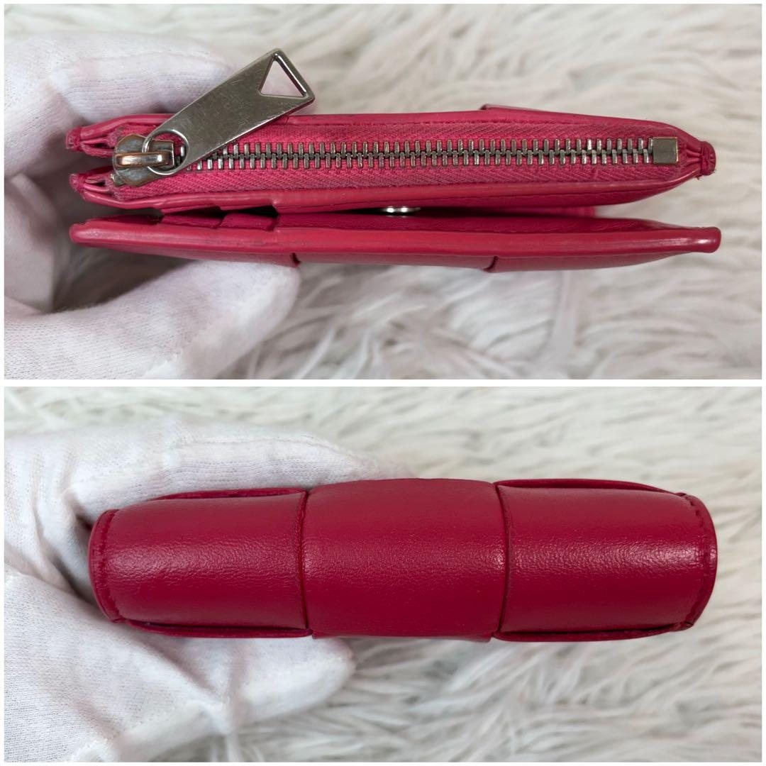 美品/現行/RFID✨ボッテガヴェネタ カセット スモール 二つ折り財布 ピンク
