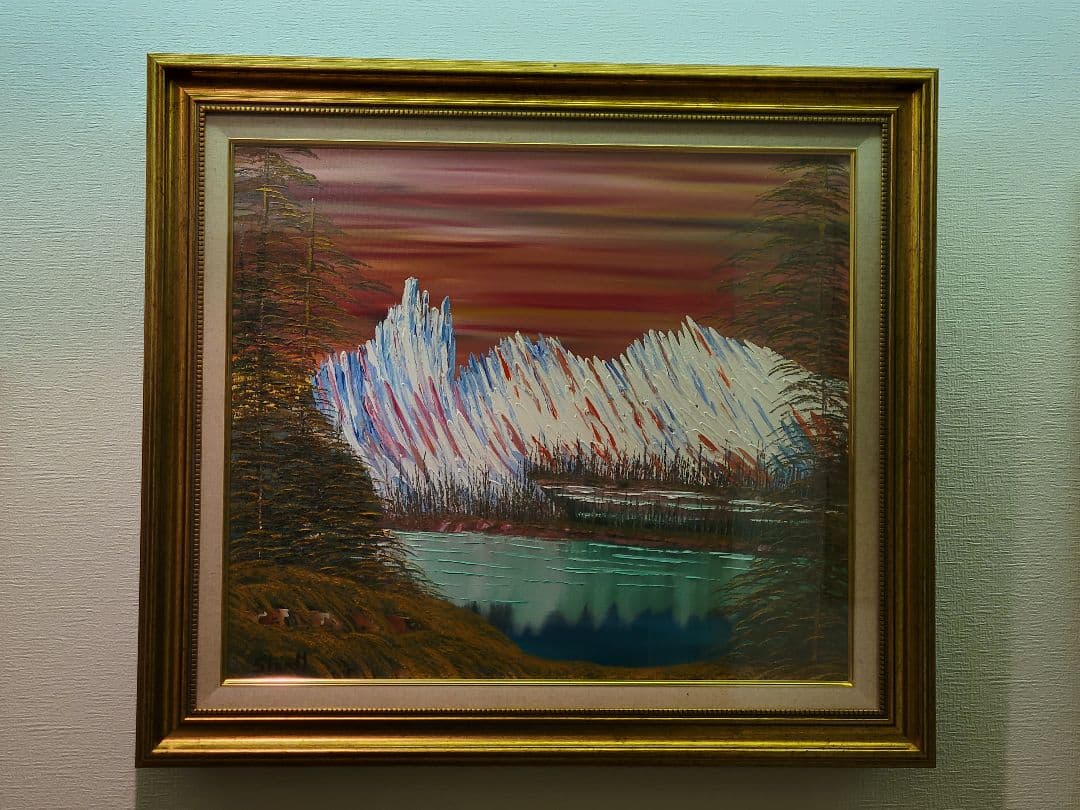 絵画 Mountain waterfall