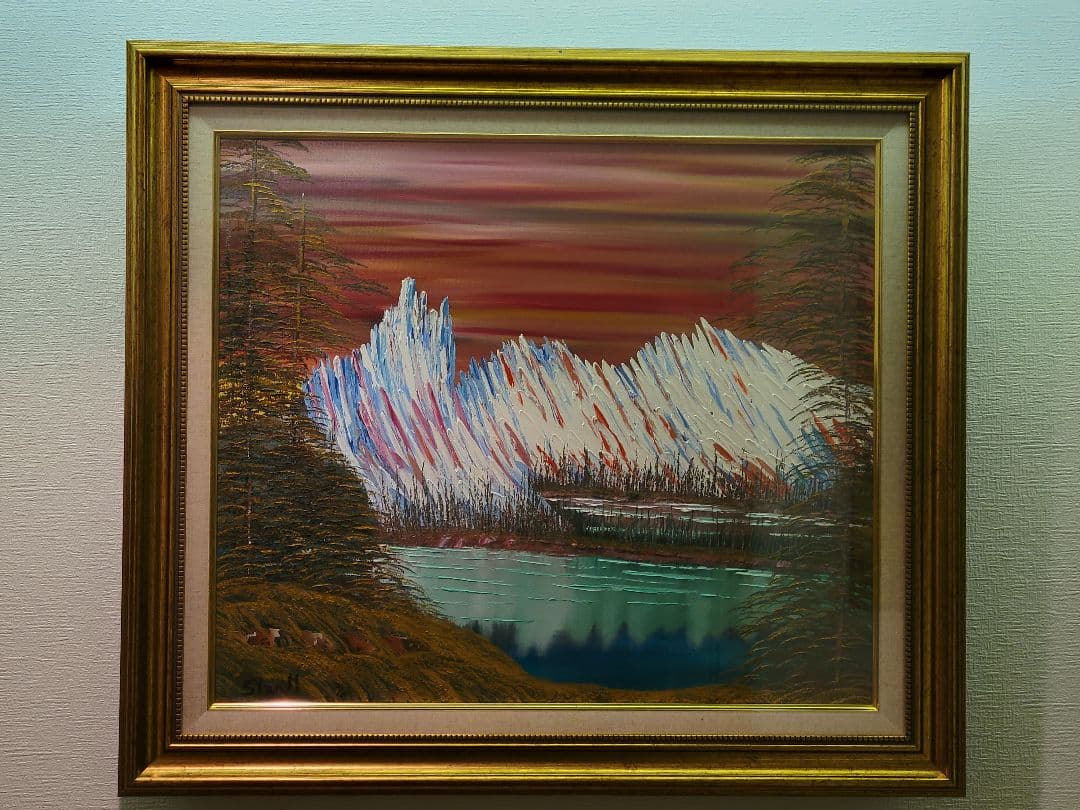 絵画 Mountain waterfall