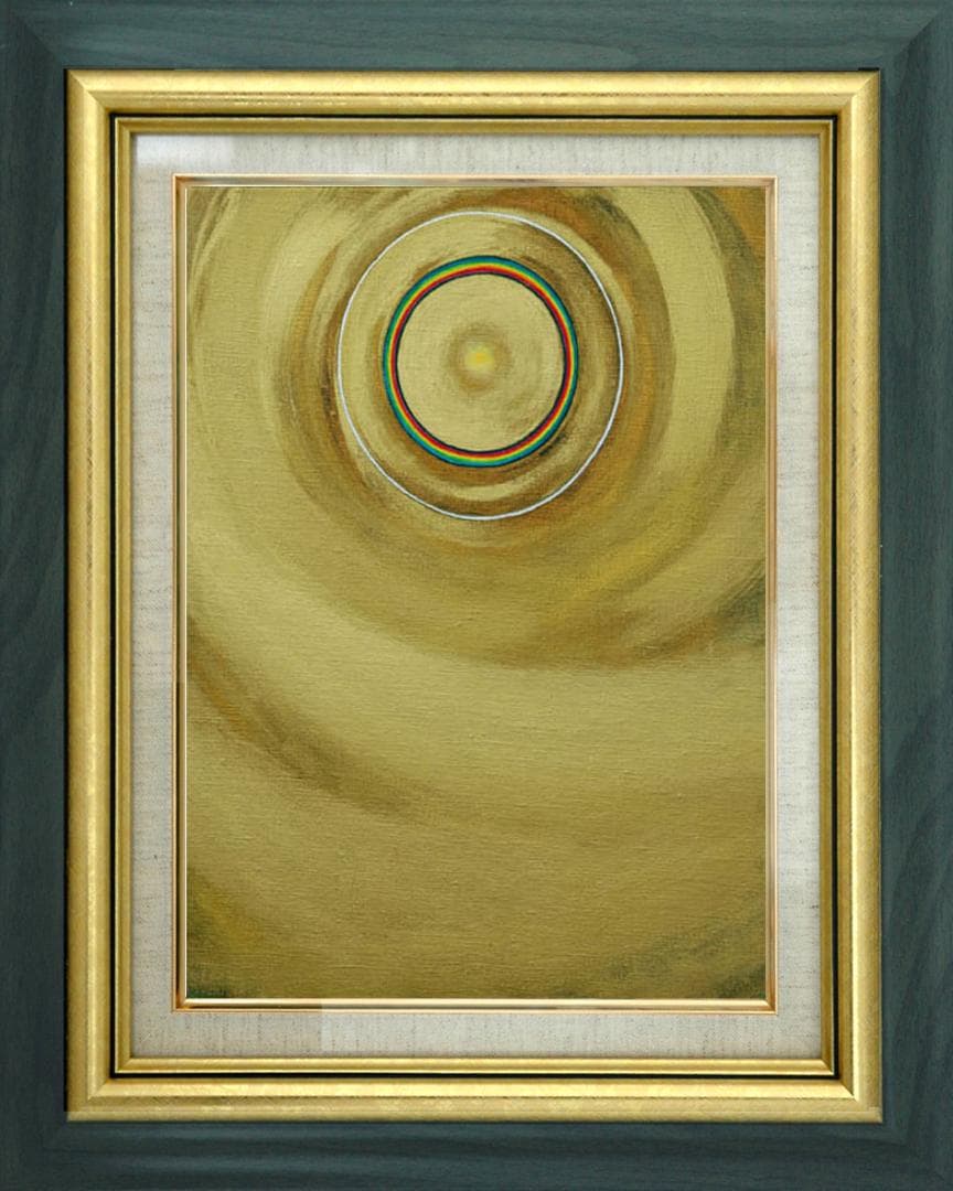 油絵 菅家令子 絵 絵画インテリア額付(白) F6-G262023 風景祈り希望