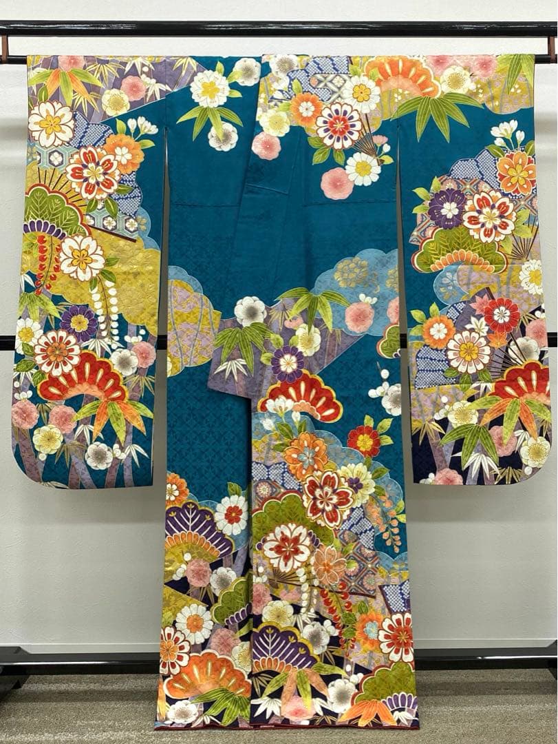 振袖 豪華 金駒 刺繍 金彩 紋意匠 身丈163cm