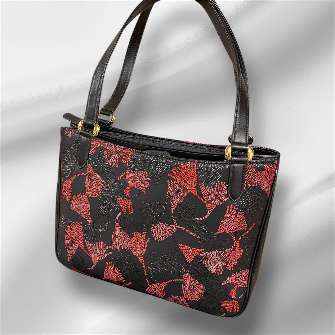 【美品】印傳屋 INDEN-YA 房柄 ベネッセージ バッグ