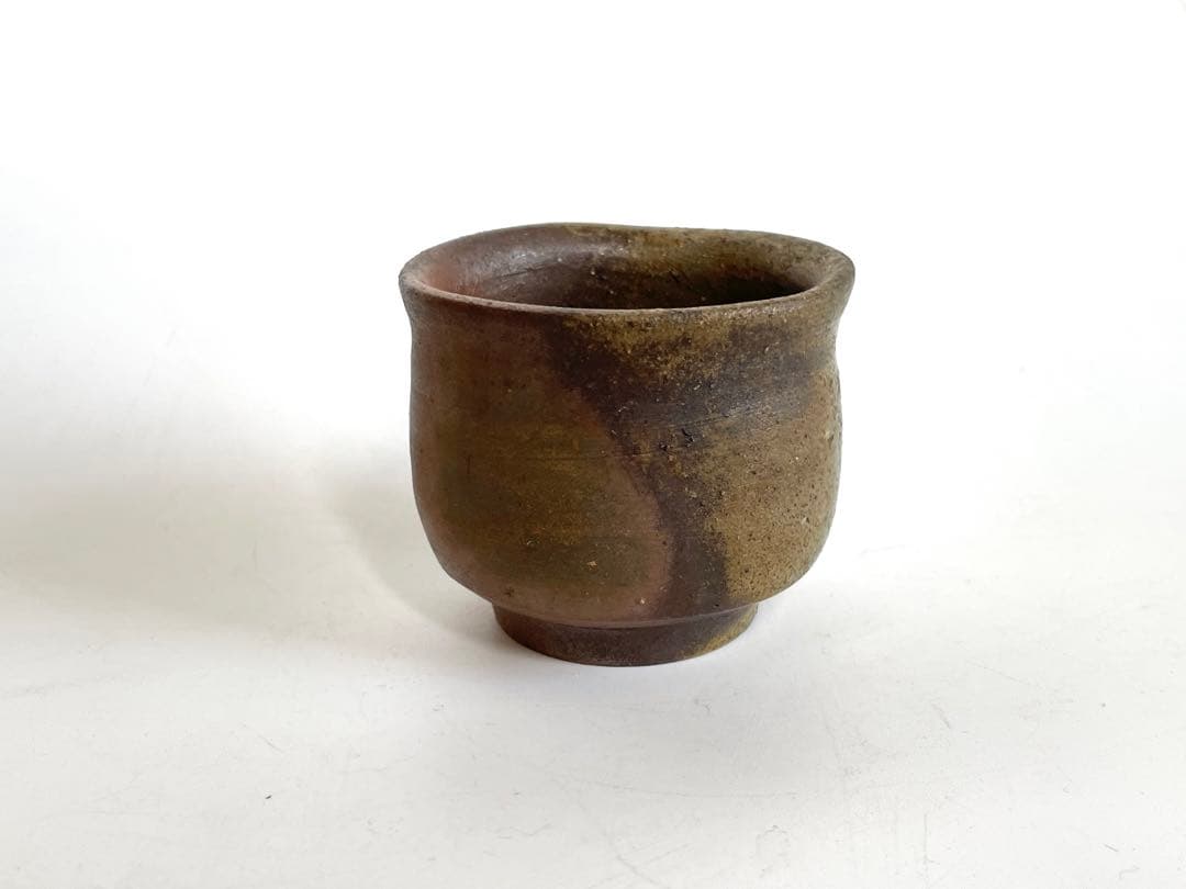 陶芸家　伊勢崎満　備前　ぐい呑　酒器　備前焼　窯変　伊勢崎陽山　共箱