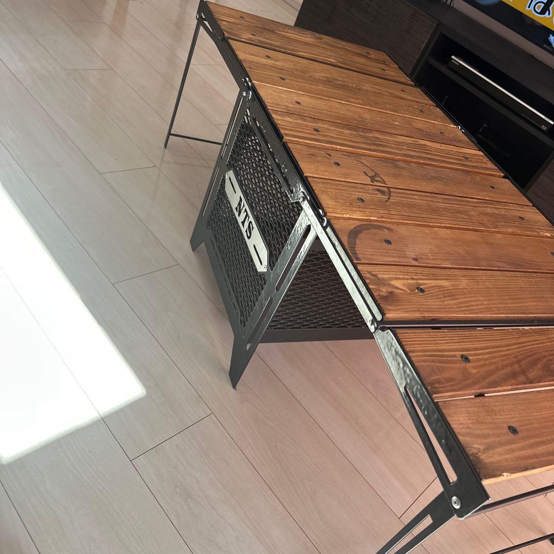 ネイチャートーンズ　収納スペース付き折りたたみテーブル　Lサイズ