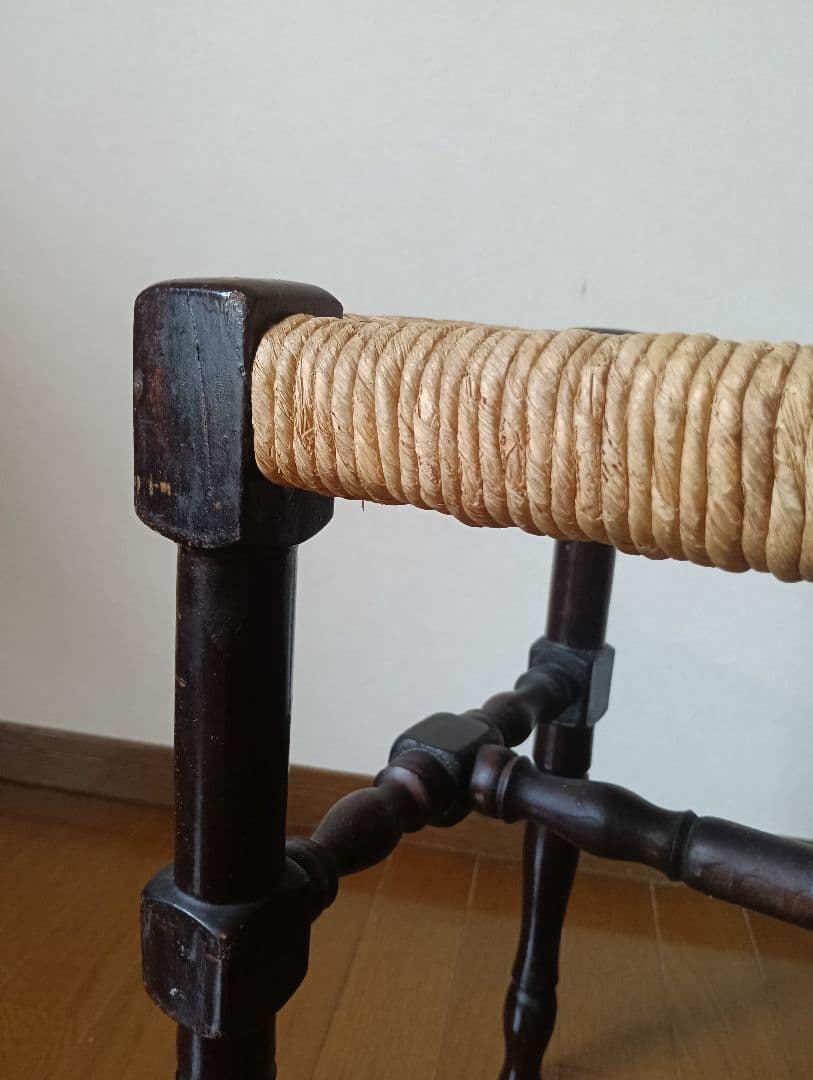 イギリス アンティーク ヴィンテージ ラッシュシート スツール　椅子 手仕事